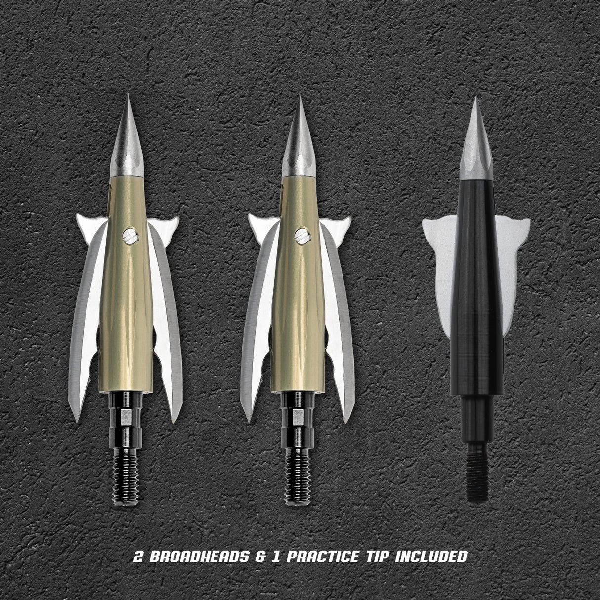 Beast Aluminum Broadheads - 100g, 2.0in, 2 pack + Practice Tip