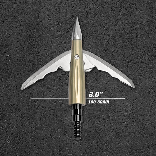 Beast Aluminum Broadheads - 100g, 2.0in, 2 pack + Practice Tip